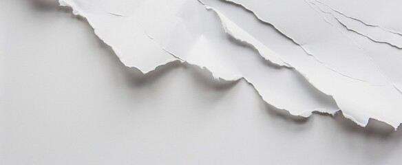 Poster - Minimalist White Torn Paper Texture Background