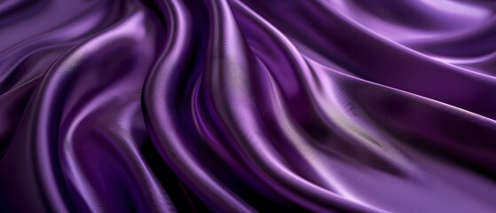 Wall Mural - rippled purple satin fabric, shiny luxury purple swirl silky backgrounds