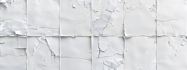 Wall Mural - White Cracked Wall Texture Background