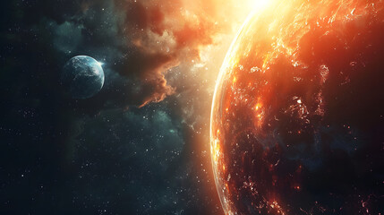 Wall Mural - nebula in outer space, planets and galaxy