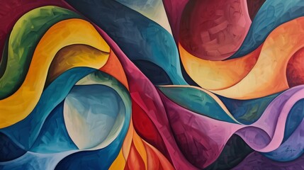 Wall Mural - Develop an abstract artwork that embodies the idea of creativity and imagination, with whimsical forms and vibrant colors to reflect the limitless possibilities of the mind.