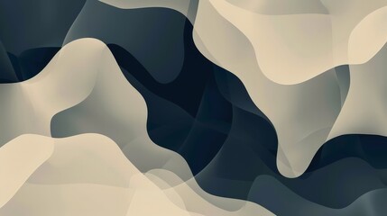 Canvas Print - Develop an abstract background featuring random, overlapping shapes in a monochromatic color scheme to create a minimalist and elegant look.