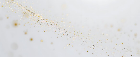 Wall Mural - Minimalist White Background with Golden Glitter