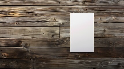 Poster - Blank flyer over wooden background to replace your design : Generative AI