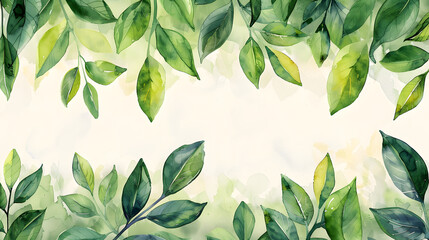 Naklejka na meble vector watercolor green leaves background