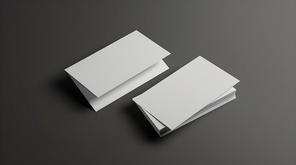 Aufkleber - Mockup of two horizontal business cards with soft shadows Blank business cards Template for branding identity Photo mockup with clipping path : Generative AI