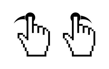 Poster - Swipe Set Icons. Pixel cursor icons. Flat style. Vector icons.