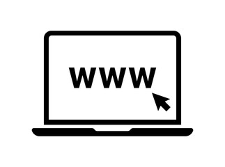 Poster - Laptop icon. Website icon. Silhouette Style. Vector icon.