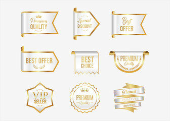 Wall Mural - Luxury collection of discount stickers vector illustration