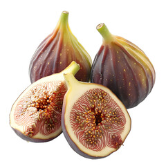 Wall Mural - [Transparent Background PNG]Fresh Figs on a White Background