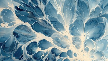 Wall Mural - Abstract blue fluid art. Creative marbled pattern. Modern artistic design.