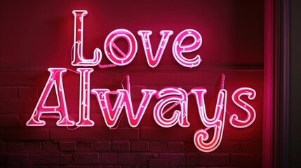 Wall Mural - A neon sign spelling out 