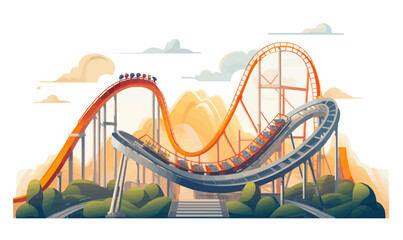 roller coaster vector flat minimalistic isolated illustration