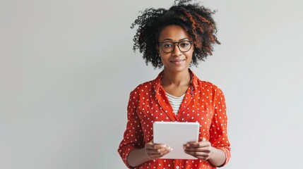 Wall Mural - The woman holding tablet