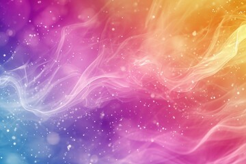 Poster - Vibrant abstract background with smooth waves and particles in a rainbow gradient