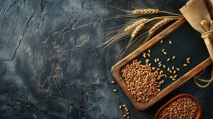 Wall Mural - Wheat seed pricing on chalkboard or tag