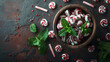 © Oleksandr - top view of peppermint in a wodden bowl