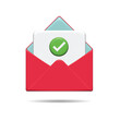 © VektorKonn - Mail envelope icon with new message notification. 3d Render Illustration
