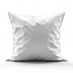 Sticker - White decorative throw pillow on a white background, perfect for summer patio furniture decor or coastal-themed interior design concepts