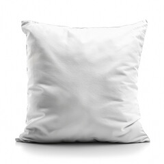 Poster - White plain decorative pillow isolated on white background, summer home decor concept, minimalistic design