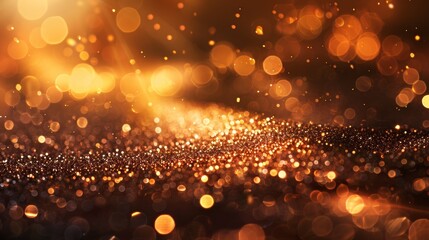 Poster - A photorealistic image of glitter liquid illuminated by a spotlight, emphasizing its dazzling sparkle and creating a dramatic effect.