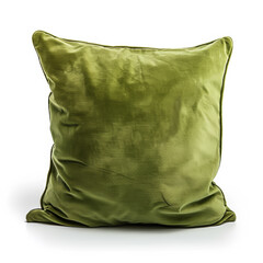 Poster - Lime green decorative pillow on a white background, perfect for summer home decor themes and refreshing interior design concepts