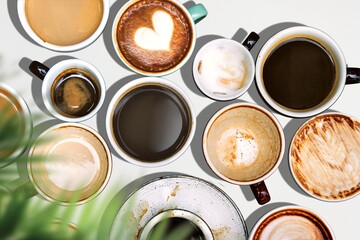 Canvas Print - Aerial view of various coffee