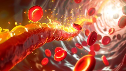 Wall Mural - Hypercholesterolemia is a word for high levels of cholesterol in the blood. Some people have an inherited syndrome, which causes very high levels of cholesterol