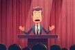 © indyntk - Nervous public speaking flat design front view stage fright animation vivid