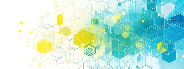 Poster - Abstract background with hexagons and digital connections on white background vector illustration
