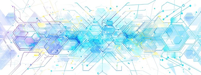 Poster - Abstract background with hexagons and digital connections on white background vector illustration