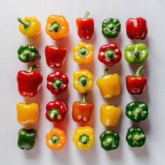 Wall Mural - red and yellow green peppers