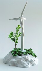 Wall Mural - small wind turbine model which is a symbol of renewable energy