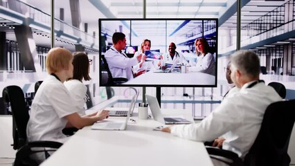 Poster - doctor team meeting video conference webinar