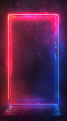 Poster - Glowing Neon Frame Capturing Futuristic and Energetic Aesthetic on Dark Digital Backdrop