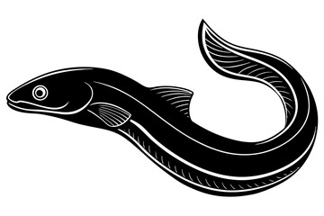 Wall Mural - eel fish silhouette vector illustration