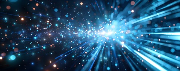Poster - Neon Blue Starburst Background for Dynamic Product Displays