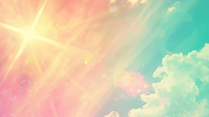 Poster - A pastel gradient background with a soft lens flare overlay, exuding a gentle and calming vibe.