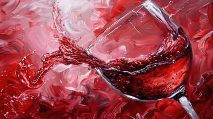 Wall Mural - Red wine wineglass pouring. Generative AI