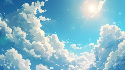 Wall Mural - Sunny weather with blue skies and cloud cover