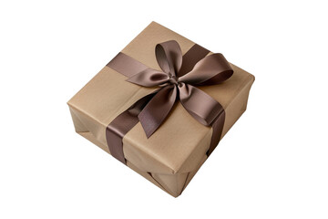 Wall Mural - paper gift box with ribbon isolated on transparent background