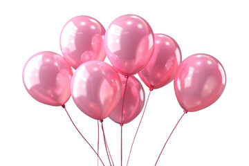 pink balloons isolated on transparent background