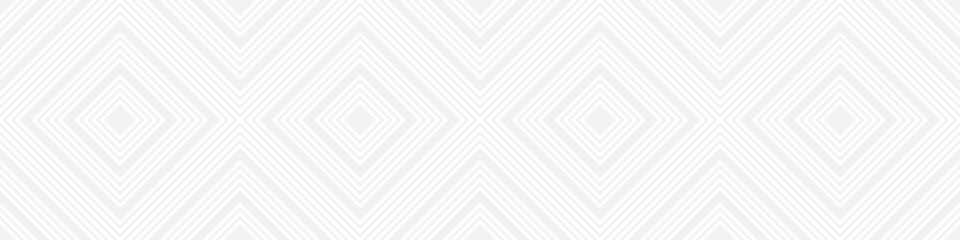 Wall Mural - Seamless trendy pattern of stripes and diamonds, geometric white shapes for textiles and wallpaper. Abstract panoramic pattern on a gray background for a New Year or wedding cover or card.