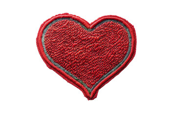 red embroidered heart patch for sewing or crafting, symbolizing love and affection. perfect for diy 