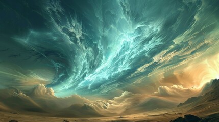Wall Mural - in some regions ancient cultures believed that katabatic winds were the work of powerful spirits blo
