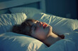 © Cadengo - In the morning light, a young girl sleeps soundly in bed, her mouth open as she snores loudly
