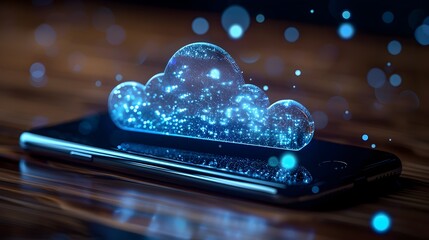 Poster - Smartphone Interface Showcasing Seamless Cloud Data Access and Storage