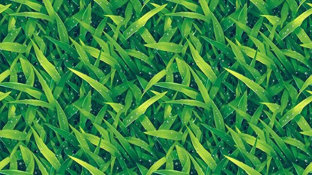 Close-up juicy seamless texture of 2D grass