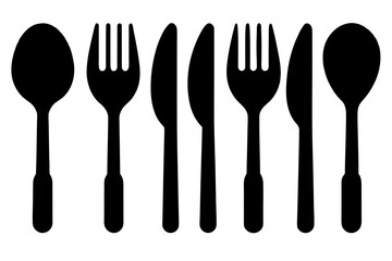 Poster - silhouette cutlery  icon vector illustration