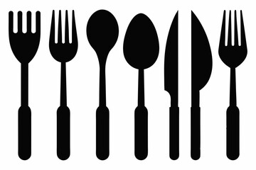 Canvas Print - silhouette cutlery icon vector illustration